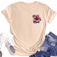 thumbnail image 3 of Mujeres Manga Corta Tops Impreso Cuello Redondo Camiseta Superior, Poliéster Spandex Vintage Humor, 3 of 3