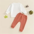 thumbnail image 6 of HCNTES Toddler Baby Boy Clothes Patchwork Waffle Sweatshirt Pullover Shirt Top Pants Infant Boy Fall Winter Outfit toddler boy winter clothes(White,2-3 Years), 6 of 9