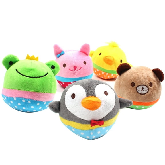 SPRING PARK Puppy Cartoon Animals Bear Rabbit Plush Doll Dog Toy Squeakers, Stuffed Squeaky for Small Dogs and Puppies