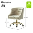 thumbnail image 6 of Luxury Modern Velvet Office Chair Swivel Adjustable Desk Chair with Gold Legs for Office Makeup Vanity Tan, 6 of 9