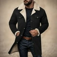 thumbnail image 2 of ZTKWD Mens Jacket Western Cowboy Vintage Jacket Long Trench Coats Zip Up Plush Collar Cowboy Peacoat Retro Tops, 2 of 6
