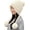 Beige Solid, variant on Women Winter Peruvian Cover Ears Beanie Hat Ear Flaps Sherpa Ski Snow Hats Knit Fleece Lined 3 Pom Pom