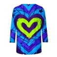 thumbnail image 6 of Vetsdori Blouses for Women Valentine Graphic Pullover Gifts for Girlfriend Heart Print 3/4 Sleeve Crew Neck,Holiday Fashion Juniors Tops, 6 of 6