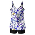 thumbnail image 4 of Women's Tankini Swimsuit Scoop Neck Solid Blue Loose Flowy Top with Boyshorts High Waisted Loose Fit Adjustable Strap Beach Bathing Suit, 4 of 4