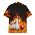 thumbnail image 3 of Fire Bowling Hawaiian Shirt For Men Red Flame Bowling Shirt Mens Hawaiian Shirts Short Sleeve Button Up Shirt Men TO1, 3 of 7