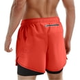 thumbnail image 2 of ibiyuan Mens 2 in 1 Athletic Quick Dry Shorts,Running Lightweight,Sweat Wicking Gym Workout Elastic Short, 2 of 4
