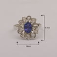 thumbnail image 3 of Mooneye 2.00 CTW Diamond Polki Tanzanite Flower Cocktail Women Gifts Ring 925 Sterling Silver, 3 of 5