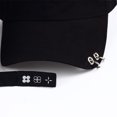 thumbnail image 6 of HEMLBOYW Men Women Plain Solid Color Black Baseball with 2 Metal Rings Hip Hop Adjustable for Trucker Hat, 6 of 6