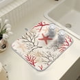thumbnail image 4 of Yayeee Dish Drying Mat for Kitchen Counter 16" x 18" Microfiber Super Absorbent Coffee Decorative Pad, Light Starfish, 4 of 9