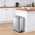 thumbnail image 7 of Slim Trash Can with Lid, 12 Gal (45 L) Stainless Steel Kitchen Garbage Can with Inner Bucket and Step On Foot Pedal, Narrow Metal Trash Bin, Silver, 7 of 7