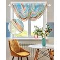 thumbnail image 3 of Waterfall Valances for Windows, Nautical Coastal Kitchen Sheer Valance Curtains, Summer Beach Shell Conch Starfish Blue Rod Pocket Elegant Swag Valances for Living Room Bedroom, 47.2"x38.5", 3 Panel, 3 of 8