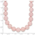 thumbnail image 2 of Pearl clasp Hand knotted 8 8.5mm Smooth Beaded Rose Quartz Necklace 18 Inch - Pendant Necklace for Women, 2 of 2