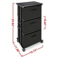 thumbnail image 3 of Dresser Storage with 3 Drawers, Fabric Dresser Tower, Vertical Storage Unit for Bedroom, Closet, Office, Black, 3 of 7