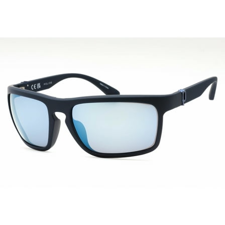 Police SPLF63 06QS Men's Matte Dark Blue Plastic Frame Sunglasses