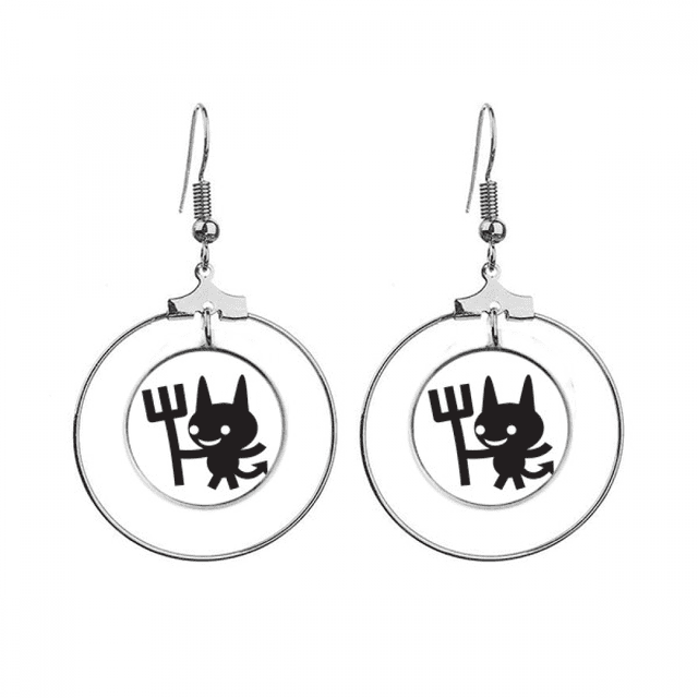 Diablo feliz Miedo Halloween Los pendientes cuelgan del aro de la joyería del círculo de la gota Unbranded M