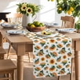 thumbnail image 3 of Burlap Table Runner 70 Inches Long, Watercolor Sunflower Leaves on White Non-Slip Kitchen Table Runners for Dining Room Everyday Use Party Table Decorations Pastoral Plant, 3 of 9