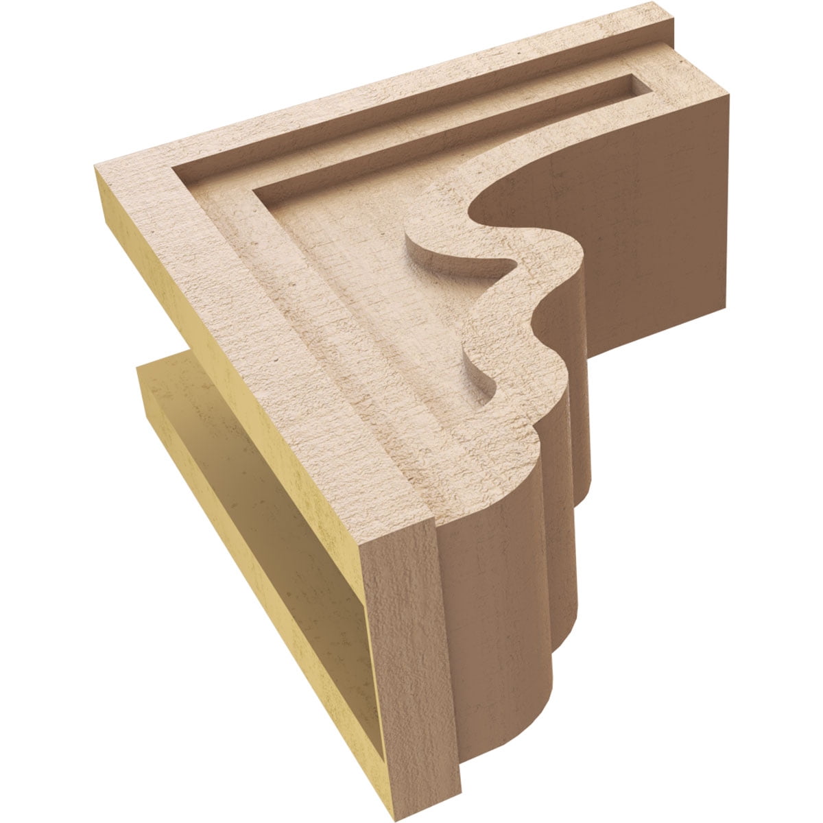 7"W x 14"D x 14"H Classic Highland Rough Cedar Woodgrain TimberThane Corbel, Primed Tan