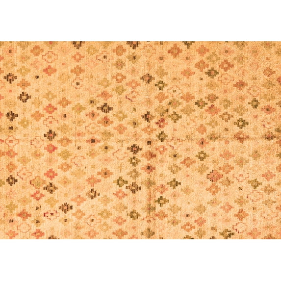 Ahgly Company Indoor Rectangle Abstract Orange Modern Area Rugs, 8' x 12'