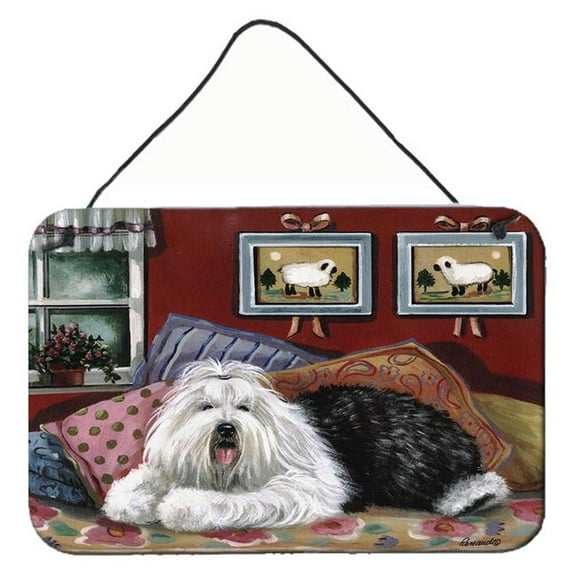 Carolines Treasures PPP3266DS812 Old English Sheepdog Sweet Dreams Wall or Door Hanging Prints 8x12 multicolor