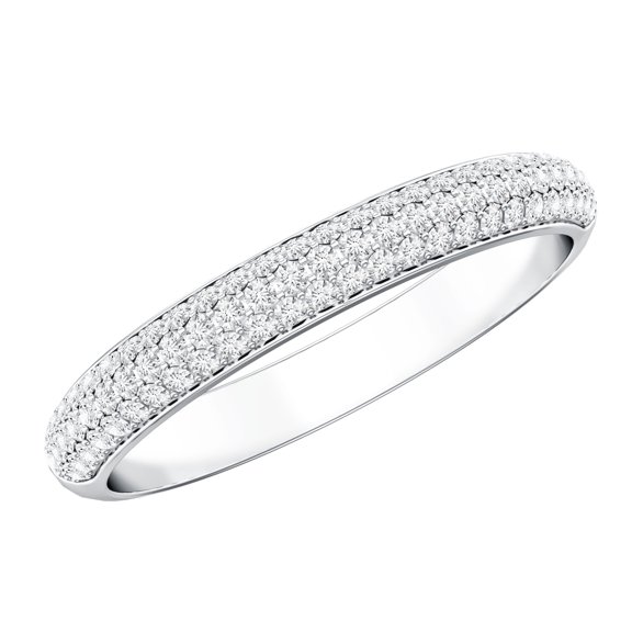 Rosec Jewels Moissanite Half Eternity Anniversary Ring, Moissanite Ring for Women, Semi Eternity Fine Jewelry Ring, 925 Sterling Silver, US 4.00