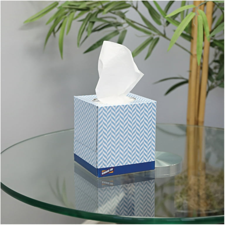 Genuine Joe Cube Box Facial Tissue, 85 Sheets per Box, 36 Boxes