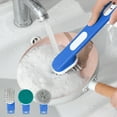 thumbnail image 2 of Dish Brush with Wall-Mounted Holder, Dish Scrubber with Handle and 3 Replacement Heads, Kitchen Dish Scrub Brush Dish Wand for Pot Pan Sink Cleaning, 2 of 8
