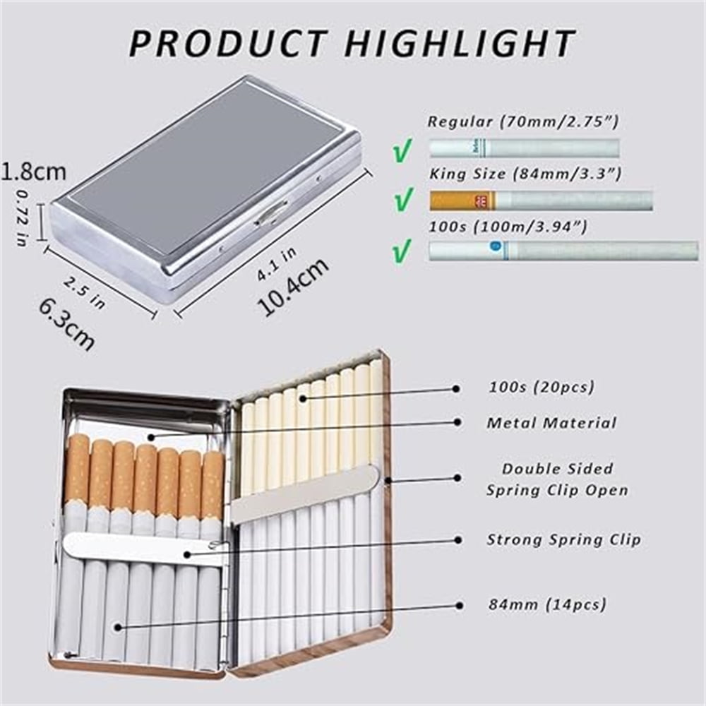 10pcs Sublimation Blank Metal Cigarette Case DIY Print Portable Double Sided Spring Clip Holder Box