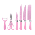 thumbnail image 1 of Juego de 6 Cuchillos de Cocina de Acero Inoxidable MALUBERO Color Rosa, 1 of 4