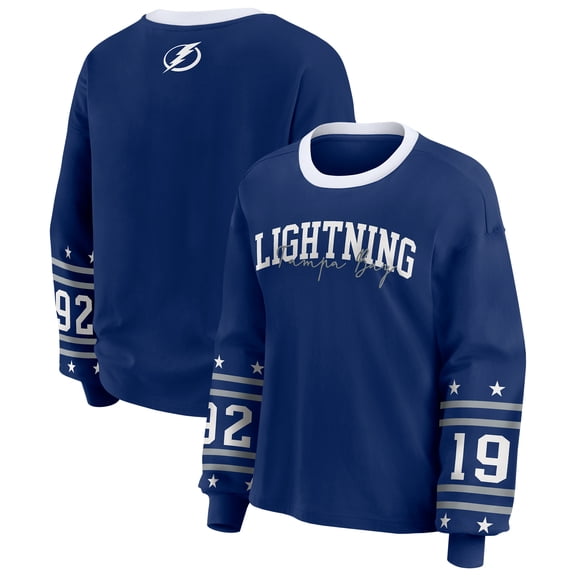 Women's WEAR by Erin Andrews Blue Tampa Bay Lightning Long-Sleeve Sport T-Shirt