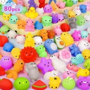 80Pcs Mochi Squishy Toys Party Favors for Kids Kawaii Animal Mini Squishies Stress Relief Toys Birthday Xmas Easter Gifts for Girl Boy Classroom Prizes Goodie Bag Fillers Easter Egg Fillers, Random