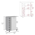 thumbnail image 2 of Lothian Bar Cart with Single-Door Cabinet, Two Side Storage Shelves, Built-In Six-Bottle, 2 of 5