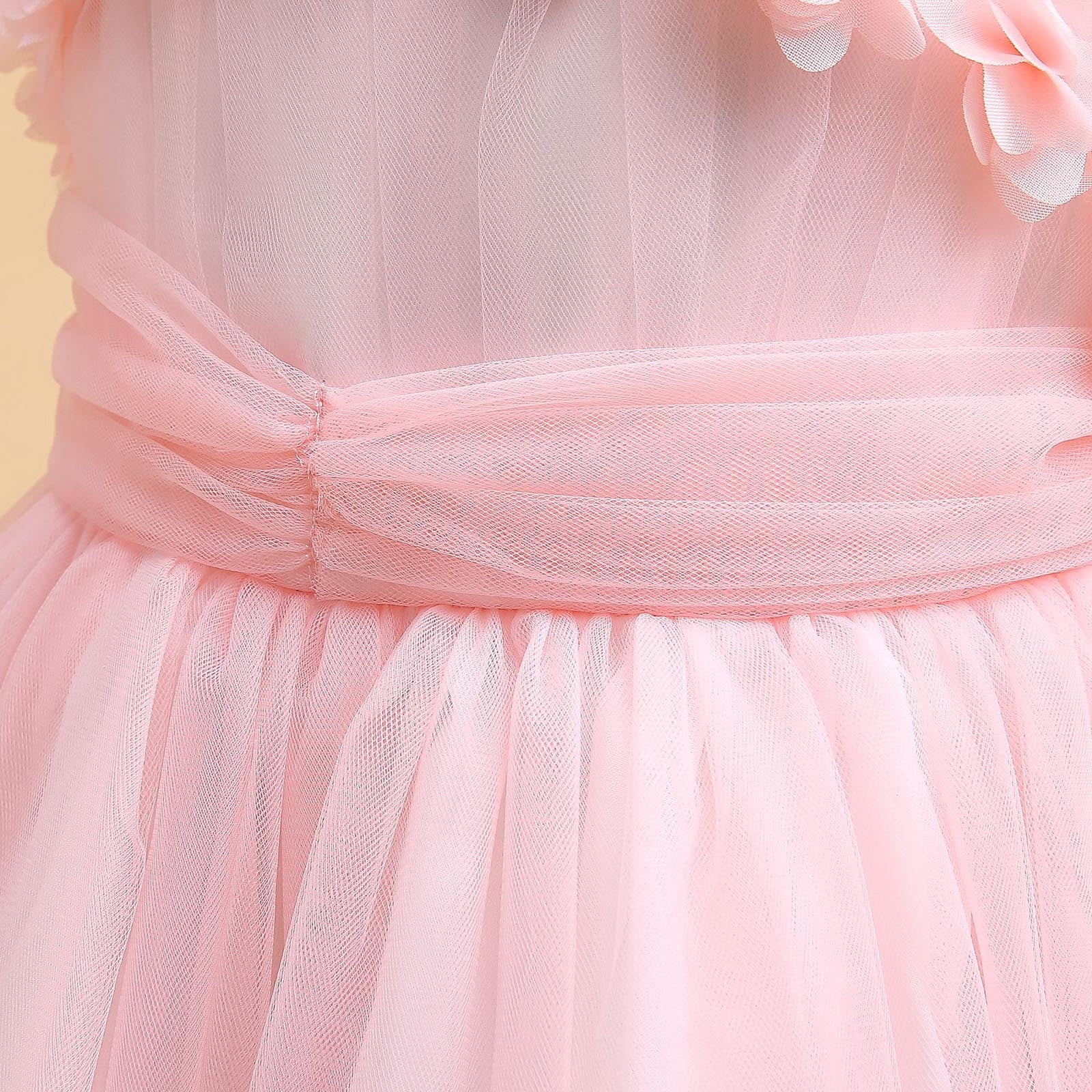 Wedding Guest Dresses for Girls 225 Size 6-17 Juniors Teens Elegant Sleeveless Floral A-Line Solid Tulle-Tutu Flower Girls Prom Dress