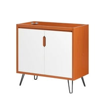 Vanity Cabinet (Sink not included), Cherry White, Wood, Mid Century Hotel Bedroom Bathroom, Modern Contemporary HB33806