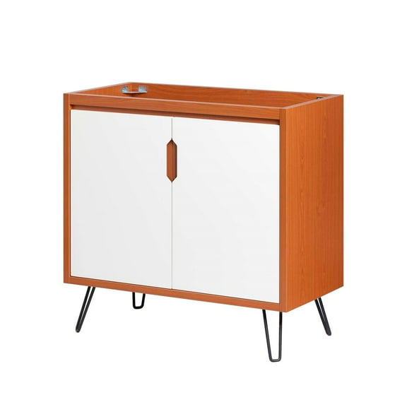 Vanity Cabinet (Sink not included), Cherry White, Wood, Mid Century Hotel Bedroom Bathroom, Modern Contemporary HB33806