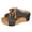 Black, variant on Retro Denim Platform Wedge Mules Dress Slides Sandals for Women Vintage Casual Canvas Lace up Chunky High Heels Walking Slip on Beach Summer Shoes Blue Size 7