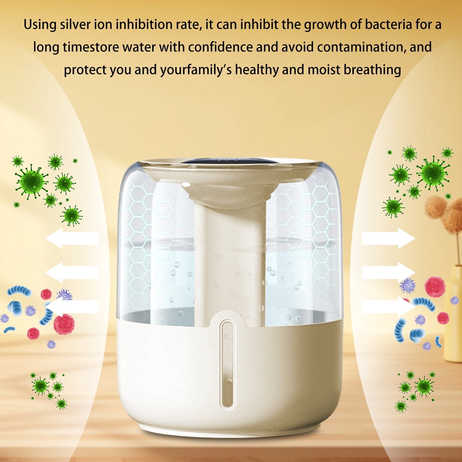 Humidifiers for Room,4L Cool Mist Humidifier,Top Fill Smart Cool Mist Air Humidifiers with Nightlight,3-Speed Quiet & Large Vaporizers for Bedroom,Home,Large Room,Baby Nursery and Plants