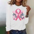 thumbnail image 4 of Cxenplz Women's Breast Cancer Awareness T-Shirts Cute Pink Ribbon Graphic Print Tees Tops Fall Casual Long Sleeve Crew Neck Dressy Shirts, 4 of 4