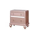 thumbnail image 2 of Furniture of America Contemporary Solid Wood Night Stand With Mirror Trim, Pink, 2 of 3