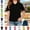 Black, variant on Mfakffe Toddler Girls Polo Shirt Back To School Casual School Uniform Short Sleeve Collared T Shirts Cute Top(Sky Blue,6-7 Years)