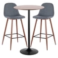 thumbnail image 4 of Pebble 3-Piece Mid-Century Modern Pub Set in Blue by LumiSource, 4 of 5