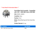 thumbnail image 2 of Front Wheel Hub Assembly - Compatible with 1999 - 2000 GMC Sierra 2500 RWD, 2 of 2