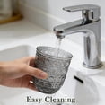 Bathroom Tumbler Cup Glass 8.45oz Decorative Embossed Geometric ...