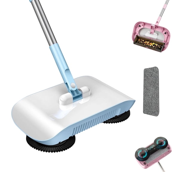 Smart Robot Vacuum Cleaner with Mop & Broom, 3-in-1 Hand Push Floor Sweeper for Home Office Kitchen
