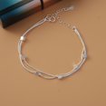 thumbnail image 2 of Pulsera chapada en plata para estudiantes que conserva el color, pulsera sencilla para mujer, joyería de mariposa estrella coreana, regalo de moda SL09, caja de doble capa, 2 of 2