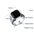 thumbnail image 7 of Vnox Signet Rings for Men, Silver Stainless Steel Rings with Square Acrylic, Thumb Ring Band for Dad and Father, Male Jewelry, 7 of 7