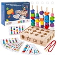 thumbnail image 1 of Juego de juguetes Montessori de cuentas de madera secuenciación 3 en 1 Orannalar, 1 of 6
