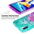 thumbnail image 4 of SOGA Phone Cover Compatible for Samsung Galaxy M11 Liquid Floating Quicksand Case with Diamond Ring Stand for Magnetic Car Mount and Lanyard - Purple on Teal, 4 of 5