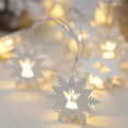 thumbnail image 1 of Xihbxyly Luces Navideñas de Copo de Nieve, Diseño Led Hueco, Funciona con Pilas, Ambiente Cálido para El Hogar, Boda o Fiesta, Decoración Interior y Exterior, Portátil, Incluye 1 Cadena de Luces., 1 of 3