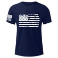 thumbnail image 3 of WTXUE Mens T-Shirts, Men's Flag Print T Shirts Graphic Tees Athletic Running Gym Workout Round Neck Short Sleeve Tab Activewear T-Shirt, Dark Blue, 3 of 4