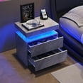 thumbnail image 2 of YYAo Bedside Table, End Side End Side,Nightstand,Nightstand LED Bedside Table Cabinet Lights Modern End Side with 2 Drawers for Bedroom (Gray Gold), 2 of 6